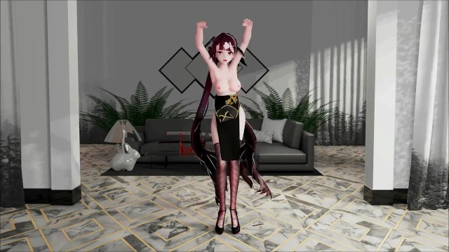 Ли Сушан Хентай Honkai Impact Бас-рыцарь MMD Раздеваться Танец Черные фитили цвет редактировать Smixix