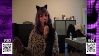 Cozy Catgirl plays with Double-ended Dildo (FREE PREVIEW)