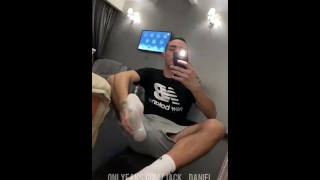 A Man Smells White Nike Socks