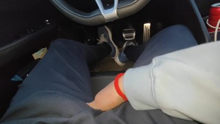 In The Parking Lot My Friend's Girlfriend Abuses Me In Public And Gives Me A Handjob