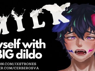 Milking my big dick and prostate with a dildo  Loud Male Moaning ASMR / Whimpering / Voice Cracks