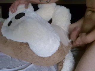 Humping and Fucking Face Teddy with COCK Slap