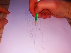 Naked hentai girl peed herself and she is very ashamed