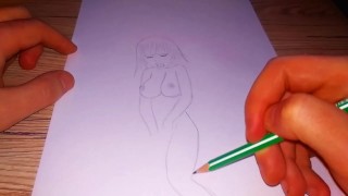 Naked hentai meisje plaste zichzelf en ze schaamt zich erg