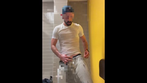 Restroom piss and cum