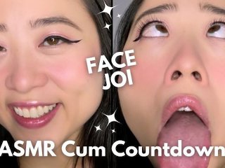 face joi, amateur, asian girlfriend, cum countdown