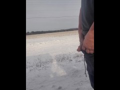Peeing in the snow