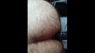 Submissive Spanish male hairy ass fucked and ball smacked by MILF femdom Mistressmetal69