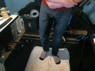 Full bladder explodes into my jeans and soaks my socks!