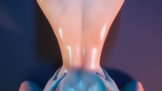 POV Lesbian Back massage Showroom 4k