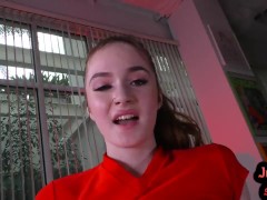 POV anal medium boobs babe talks dirty while anally banged