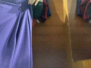 Curvy_MILF in_the Mall Fitting Room_Trying on Skirts