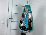 Preview 1 of Pussy Fucked Vocaloid Hatsune Miku in different positions and gets Cum Inside | Cosplay