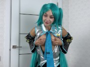 Preview 4 of Pussy Fucked Vocaloid Hatsune Miku in different positions and gets Cum Inside | Cosplay