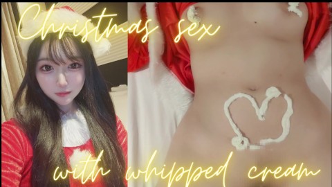 A Japanese couple decorates each other's bodies with whipped cream for sex.