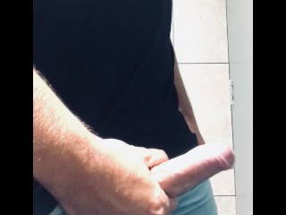 My Dripping Wet Cock had to come in Public Toilet!