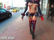 Preview 2 of Teaser - Cosplay In the streets with lots of nip slip!