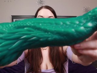 dildo fucking, large insertion, toy review, brunette