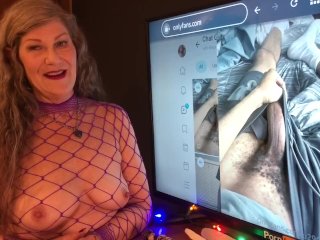 milf, mature mom, hot granny, big cock reactions