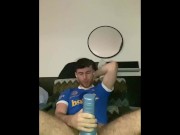 Preview 5 of Str8 Lad Takes Dildo in Ass and Fucks Fleshlight