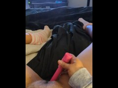 Almost caught cumming and watching porn while roommates party next door