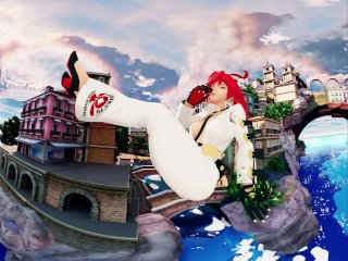 vr, mmd giantess, big boobs, redhead