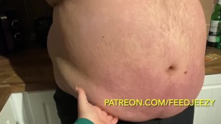 Female Feeder encouraging Male Feedee to drink Gainer Shake!
