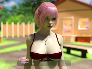 visual novel, blonde, big tits, game walkthrough