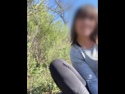 Preview 1 of Avery Saffron cums hard while hiking a public trail
