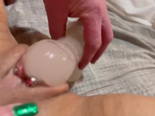 Horny Milf Gets Licked, Fucked_with Big Toy Then Dvp with Dildo and_Real Cock