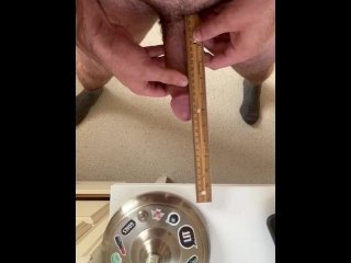 measuring cock, handjob, 7 inch