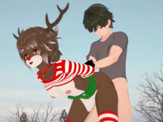 xmas sex, anime hentai, uncensored hentai, antlers