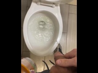 Running public taking a piss in public restroom shy bladder desperate wetting squirm