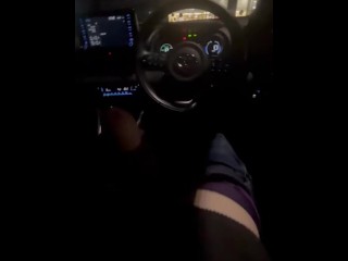 Masturbating in my Car in Car Park. Big Cock Straight Guy Jerks Dick to Horny Cumshot.