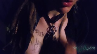 Slut Shaming Busty Slavegirl On Public Walk Body Writing Collar And Leash