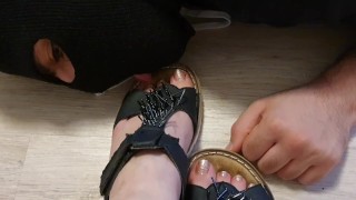 Clean my well worn sandals with your tongue!