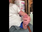 Preview 2 of Construction worker solo male masturbation on job site.