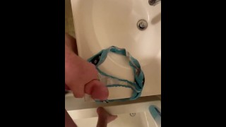 Cum on wifes used thong