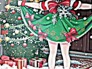 Robe Verte Comme Arbre De Noël Robe Ladyboy Sexy Hot Bubble Butt Gros Cul Fit Slim Femboy Shemale