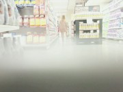 Preview 1 of girl in short dress without thong flashing her pussy in super market and street