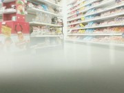 Preview 2 of girl in short dress without thong flashing her pussy in super market and street