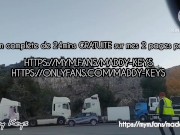 Preview 1 of French slut offers free sex to truckers on the highway  She swallows. Real amateur
