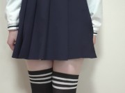 Preview 2 of Cute Japanese schoolgirl tries to pee in a plastic bottle