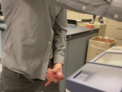 Video My bosses wife CATCHES me jerking off in the copy room then sucks my cock
