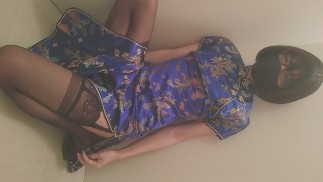 Horny Japanese Femboy Crossdresser in Chinese Dress Masturbates and Cum Madzmoto Sun