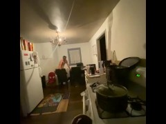 Young babe fucking in the kitchen