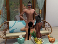 Lesbian Ebony Sluts Have Beach Orgy