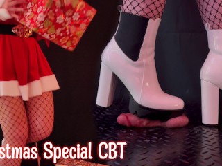 Christmas CBT in Dangerous Boots with Tamystarly - Ballbusting, Bootjob, Shoejob, Femdom
