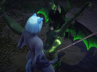 Furry Yaoi Kinky Dragon and Tanuki sex in park