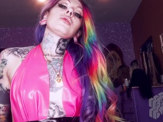 Sissy Brainwash AMSR Whisper Latex Femdom RainbowHair Tattooed Mistress Suicide Girl_Slave Dominati